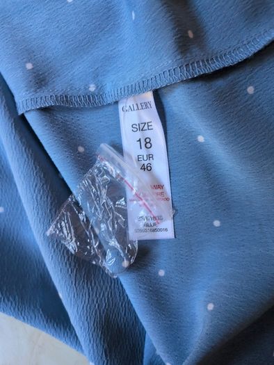 Gallery Blue Ruffle Blouse.  S.18.  B.N.W.T.