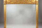 Regency Style Carved Giltwood Overmantel Mirror
