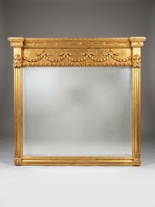Regency Style Carved Giltwood Overmantel Mirror