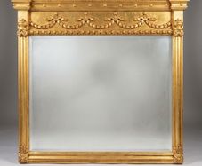 Regency Style Carved Giltwood Overmantel Mirror