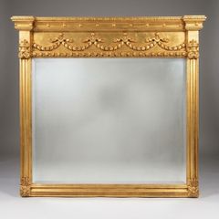 Regency Style Carved Giltwood Overmantel Mirror
