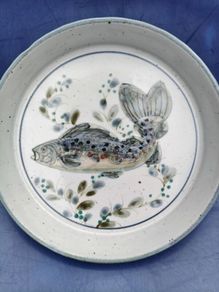 Hand painted Stoneware Dish