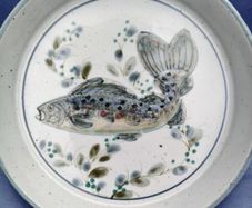 Hand painted Stoneware Dish