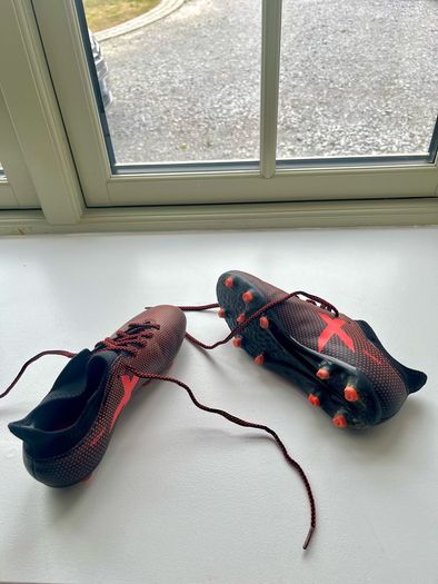 adidas football boots X techfit black and red youth