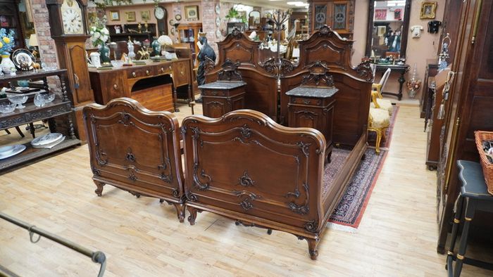 19th Century French / Belgian Walnut Twin Bedroom Suite