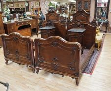 19th Century French / Belgian Walnut Twin Bedroom Suite