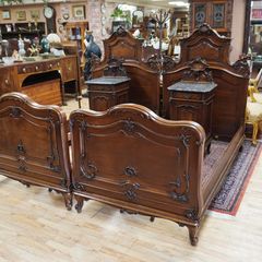 19th Century French / Belgian Walnut Twin Bedroom Suite