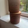 RESERVED- Vintage Henry Watson The Original Suffolk Canister Sugar and Tea Terracotta Storage Jars with wooden pull off lid Image 7