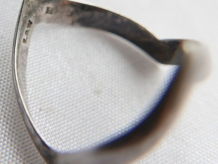 Vintage Sterling Silver Double Wishbone Band Ring size P - 2,10g