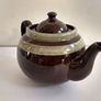 Fabulous Mid-Large Brown Betty Teapot, by Alcock, Lindley and Bloore, With Mint Green Mottled Stripes, Holds One Litre/ 1.75 Pints Image 5