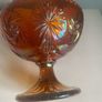 Vintage Carnival Glass Pedestal compote  dish Image 4