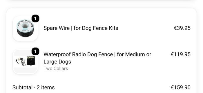 Electric fencing shock collar system with 2 collars and extra wire