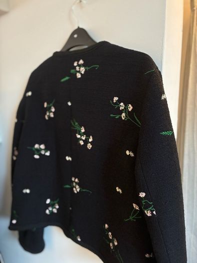 Zara black embroidered jacket