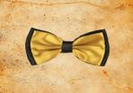 Gold and Black Satin BowTie