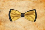 Gold and Black Satin BowTie
