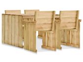 5 Piece Outdoor Dining Set Impregnated Pinewood