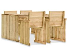5 Piece Outdoor Dining Set Impregnated Pinewood