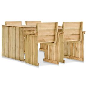 5 Piece Outdoor Dining Set Impregnated Pinewood