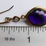 Vintage 925 Sterling Silver Gold Plated Amethyst Hook Drop Earringss Image 7