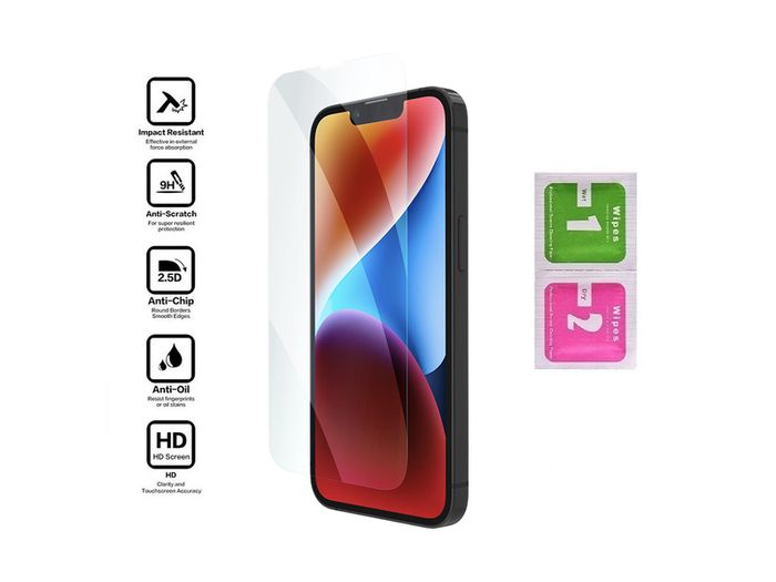 For iPhone 14 Plus Tempered Glass Screen Protector Saver Cover Case Friendly New - FHT33IPTG