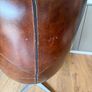 Brown Leather Egg Chair - Arne Jacobson Style - Quality Reproduction Image 9