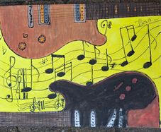 Hand Painted Canvas Picture Guitars