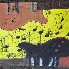 Hand Painted Canvas Picture Guitars