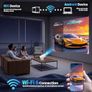 Mini Projector 4K 1080P Full HD Video Portable Projector Support with WiFi 6 & Bluetooth 5.2, Auto Keystone Adjustment Built-in Apps Smart with 270 Rotation for USB/TV Stick/HDMI-White Image 8