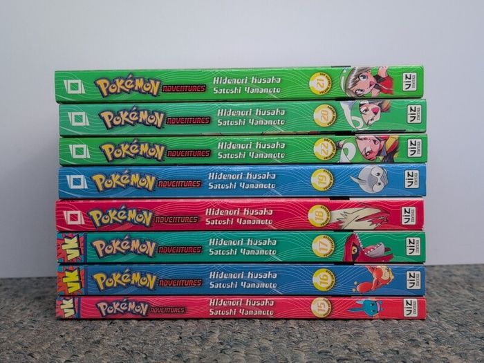 pokemon adventures manga: red and blue box set, gold and silver full set, ruby and sapphire full set
