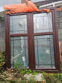 double patio  door 2 similar double doors and 2 gate metal temporary