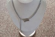 Chunky Chain Necklace with Pink B Pendant