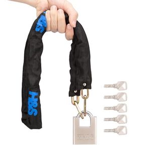 Heavy Duty Motorbike Lock with Padlock | 6mm x 1.2m | Motorcycle & Scooter Lock with Security Chain | 2m Bike Locks High Security | Strong Chain & Locking Padlock (6mm Dia x 1200mm Length)