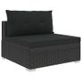 5 Piece Garden Lounge Set with Cushions Poly Rattan Black Image 5