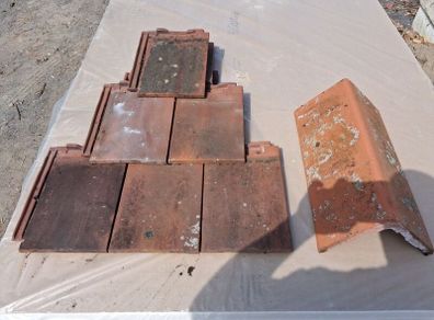 French Beauvois flat thin edge roof tiles