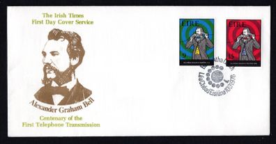 1976 Ireland Centenary of the First Telephone Transmission Commemorative Stamps The Irish Times First Day Cover (FDC)