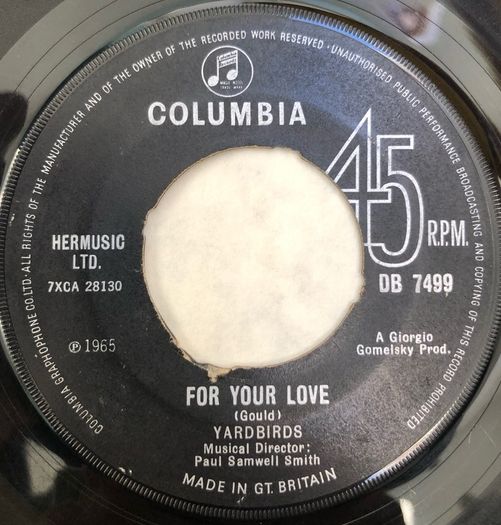 The Yardbirds - For Your Love (1965) 7"