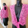 Women's Top Sleeveless Lace Fushia Size 16 Image 2