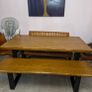 Solid oak Kitchen Table & Bench 1yr old Image 4