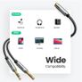 Headphone Mic Splitter 2 Way Braided 3.5mm Jack Audio Adapter 24K Gold-Plated TRRS Female to Dual TRS Microphone Aux Cable Compatible with PC Gaming Headset Earphone Speaker Laptop Xbox PS5 PS4 Image 6