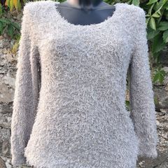 Beige Fuzzy Chenille with Gold Iridescent Sequins Jumper