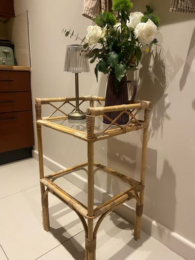 Rattan side table