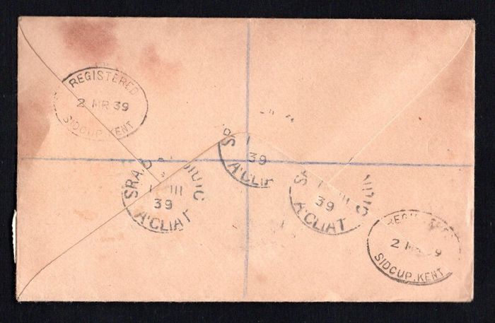1939 Ireland US Constitution (150th Anniversary) Commemorative Stamps First Day Cover (FDC) with Baile Atha Cliath (Dublin) Cancel and Dublin Registered label No 287. Noted multiple  cancel on the reverse.
