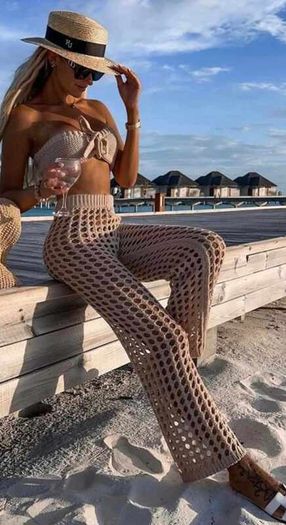 Booho top plus pants beach set