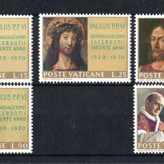 1970 Vatican City Pope Paulus VI- Priest jubilee Commemorative Stamps Mint Never Hinged (MNH)