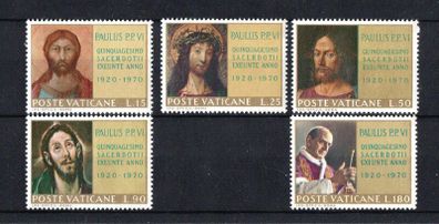 1970 Vatican City Pope Paulus VI- Priest jubilee Commemorative Stamps Mint Never Hinged (MNH)