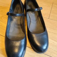 Camper Katie Black Leather Mary Janes  New Without Tags