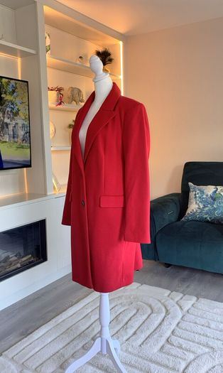 Ladies Red Single-Breasted Overcoat from Primark