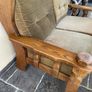Vintage 2-seater wooden sofa Image 4