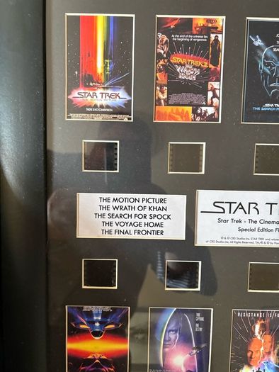 Limited edition Star Trek movie cell picture frame