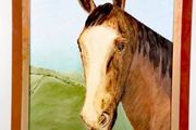 Large oil painting of a horse 1956